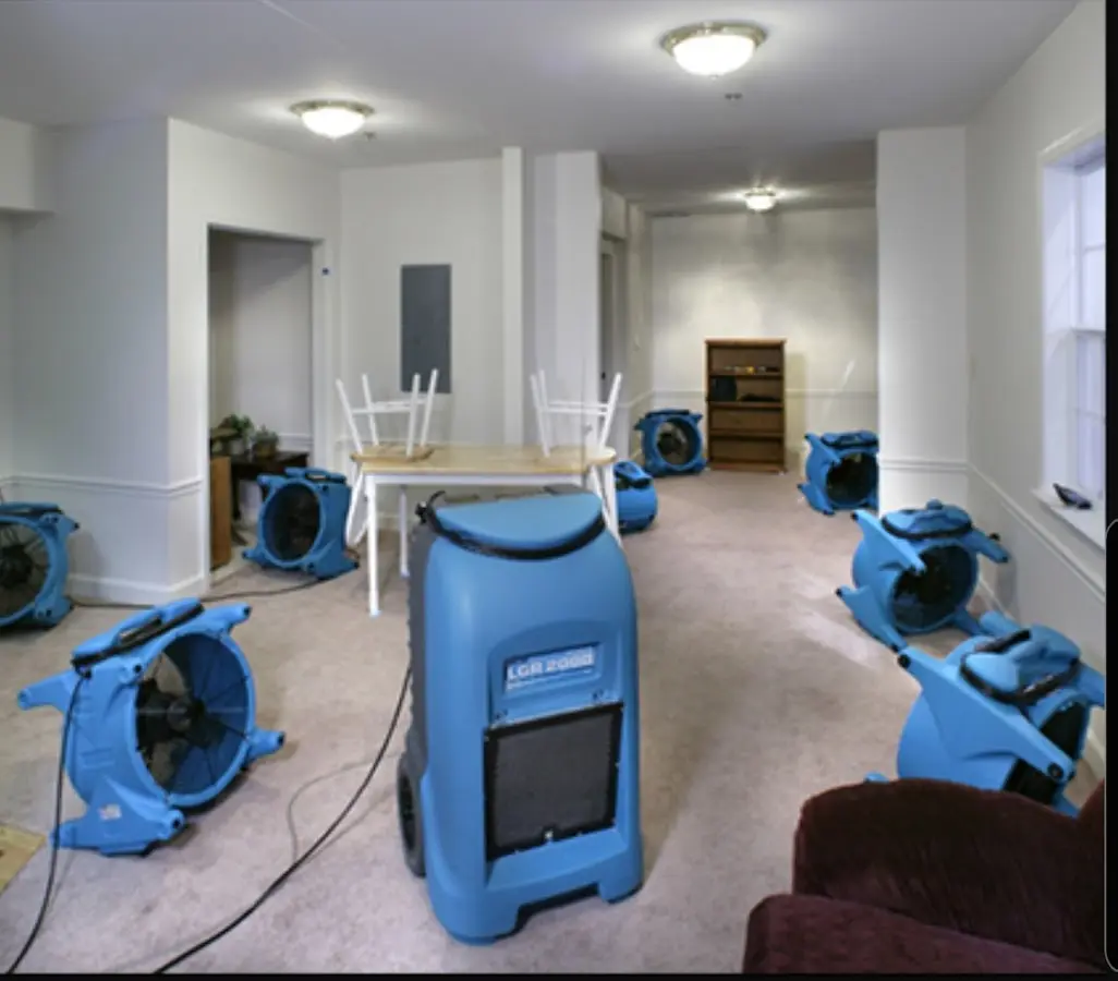 Air movers and dehumidifier setup for Water Extraction & Removal in Ranchettes